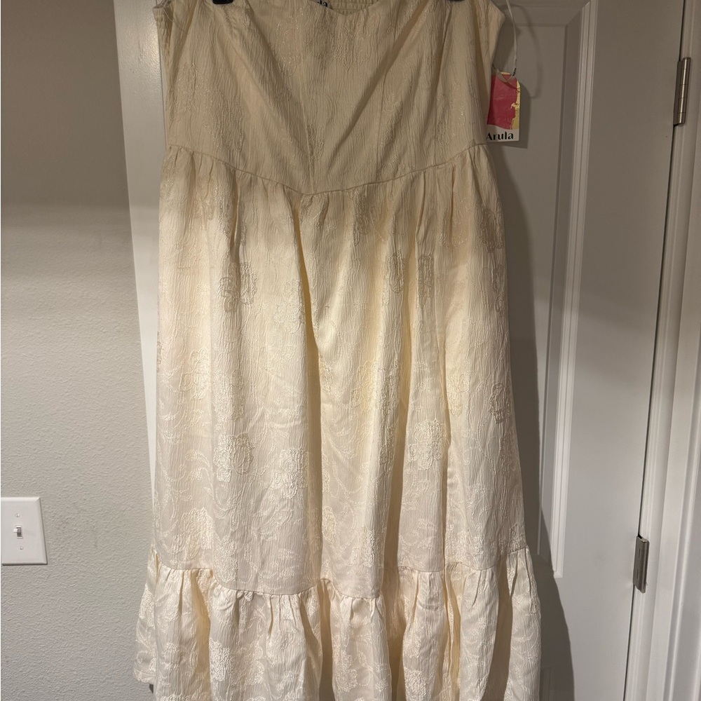 ARULA Cream strapless dress